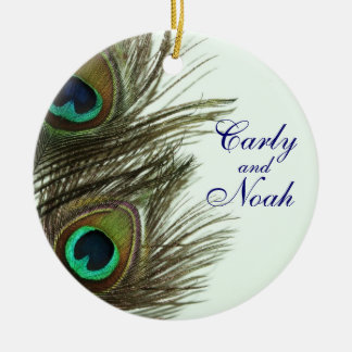 Peacock Feather Customizable Wedding Ornament