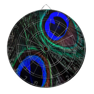 Peacock feather dartboard