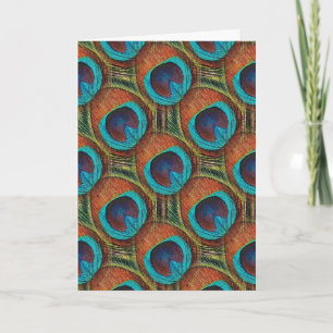 Peacock Feather Design Happy Birthday Card