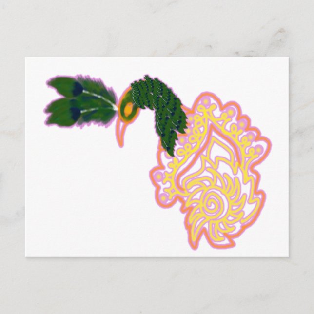 Peacock feather design postcard (Front)