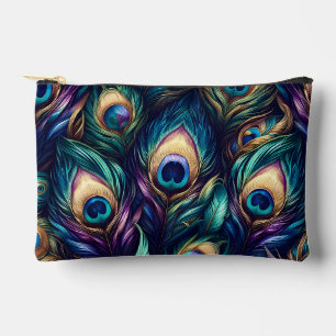 Peacock feather design unique accessory pouch