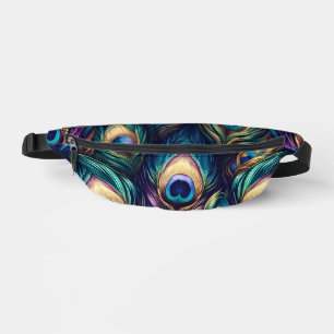 Peacock feather design unique fanny pack