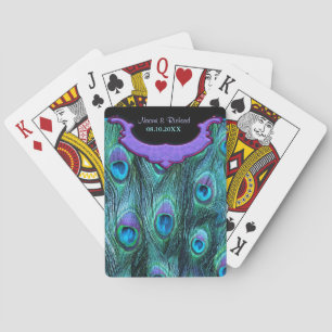 Peacock Feather Drama - Customize Playing Cards