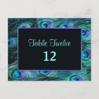 Peacock Feather Drama - Table Seating Number