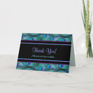 Peacock Feather Drama - Thank You Card