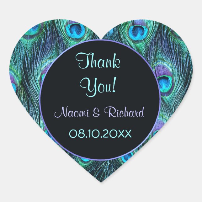 Peacock Feather Drama -Thank You Seal - Customize (Front)