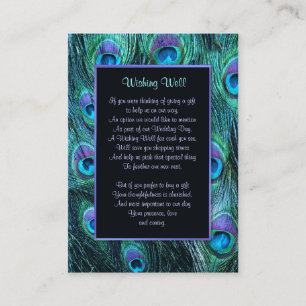 Peacock Feather Drama Wedding - Wishing Well Enclosure Card