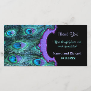 Peacock Feather Drame - Carte de remerciements