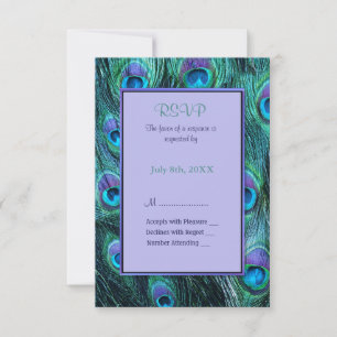 Peacock Feather Drame Faire-part de mariage - RSVP