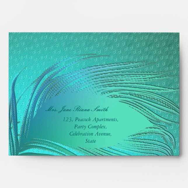 Peacock feather elegant any occasion envelopes (Front)