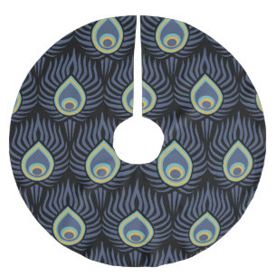Peacock Feather: Elegant Pattern. Brushed Polyester Tree Skirt