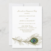 Peacock Feather Engagement Party Invitation (Front)