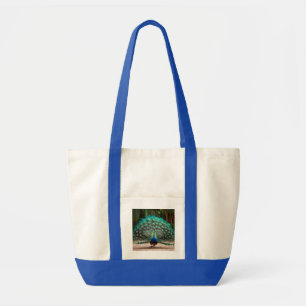 Peacock Feather Fanning Tote Bag