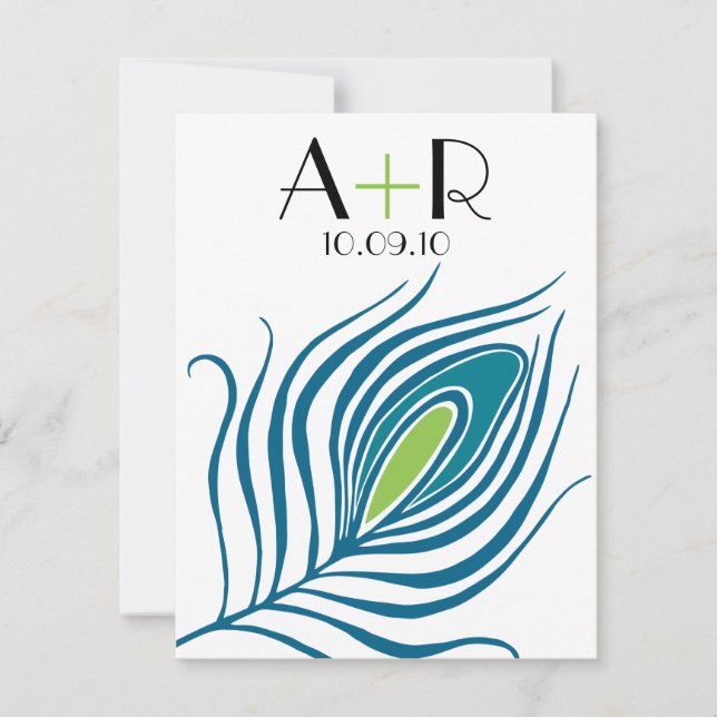 Peacock Feather Flat Notecard (Front)