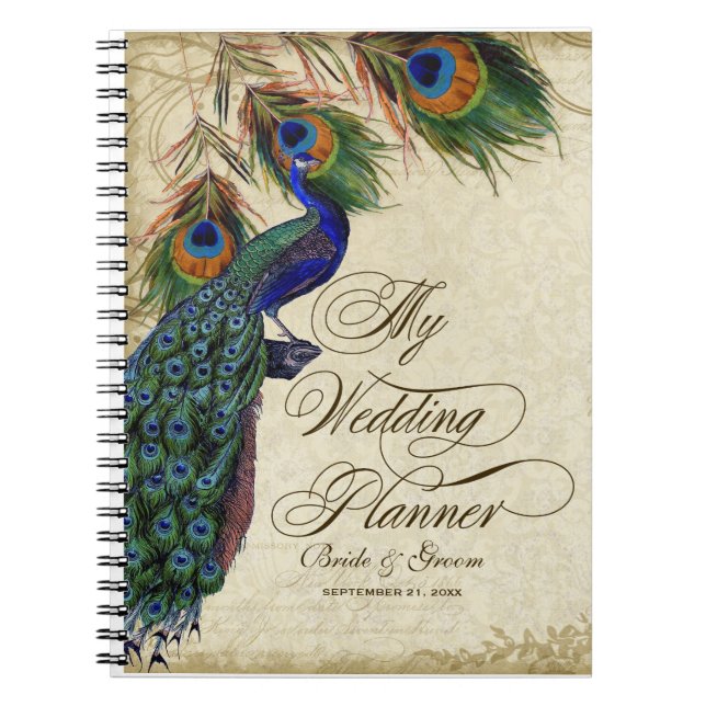 Peacock & Feather Formal Wedding Planner Journal (Front)