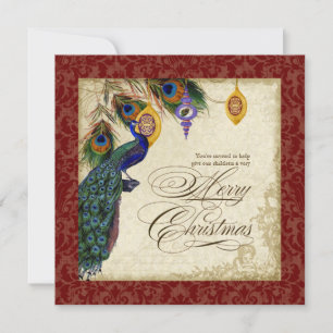 Peacock & Feather Formel Invitation de la fête de 