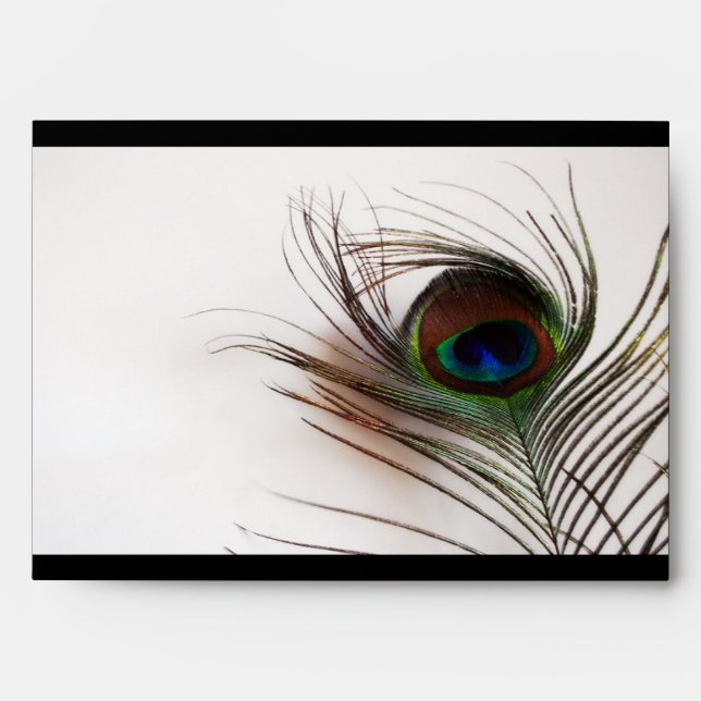 Peacock Feather Glamour Envelope (Front)