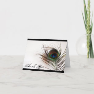 Peacock Feather Glamour Thank You Card