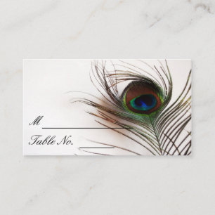 Peacock Feather Glamour Wedding Place Card