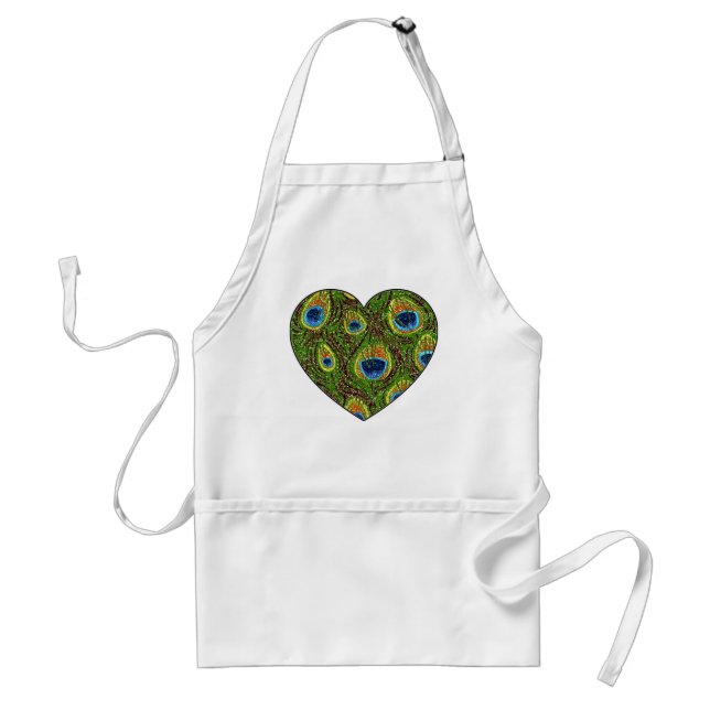 Peacock Feather Glittery Art Print Standard Apron (Front)