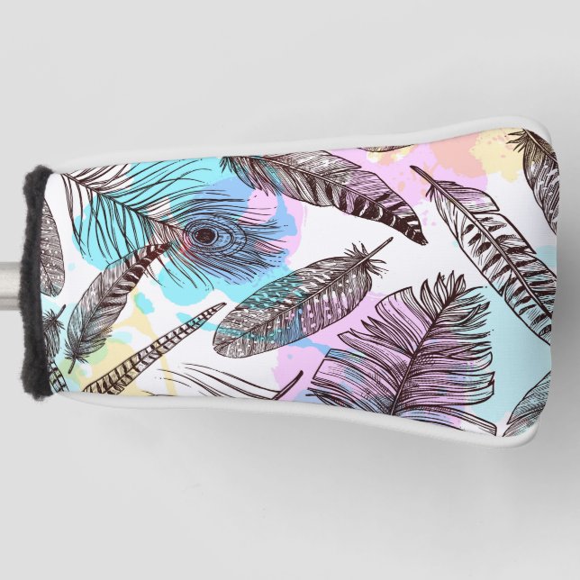 Peacock Feather Golf Head Cover (Front)