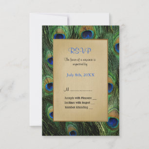 Peacock Feather Green Wedding - RSVP Card
