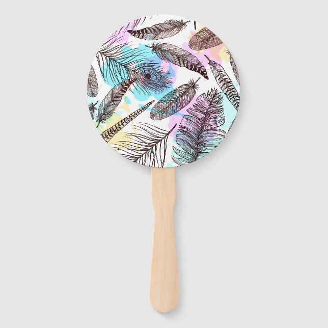 Peacock Feather Hand Fan (Front)