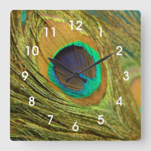 Peacock Feather Home Decor Wall Clock