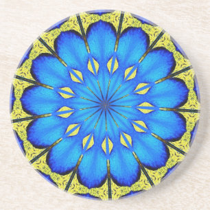 Peacock Feather Kaleidoscope 4 Coaster