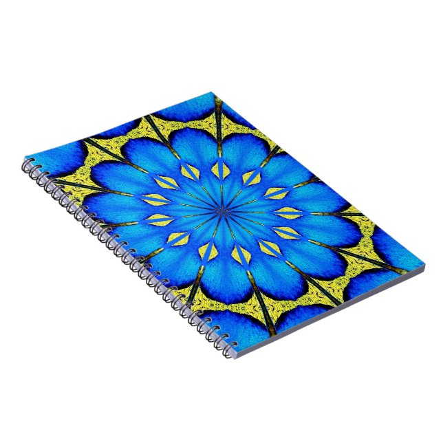 Peacock Feather Kaleidoscope 4 Notebook (Right Side)