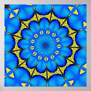 Peacock Feather Kaleidoscope 4 Poster