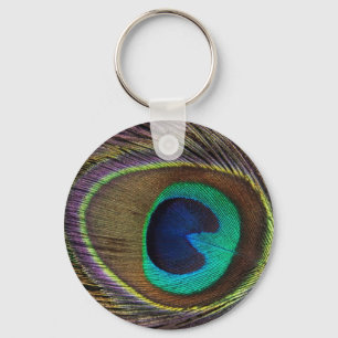 peacock feather keychain