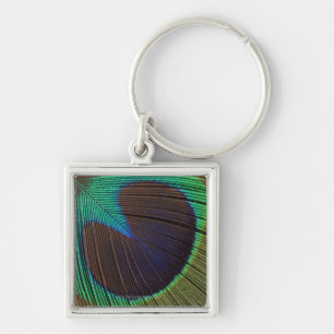 Peacock feather keychain