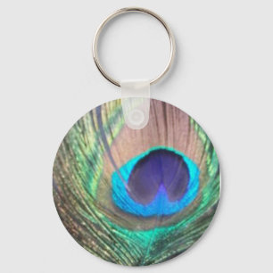 peacock feather keychain