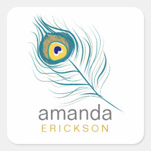 Peacock Feather Labels