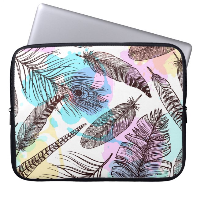 Peacock Feather Laptop Sleeve (Front)