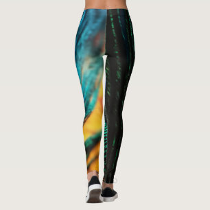 Peacock feather leggings