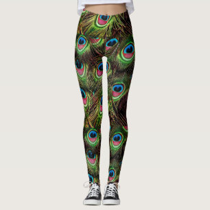 peacock feather leggings