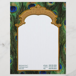 Peacock Feather Letterhead - Customize