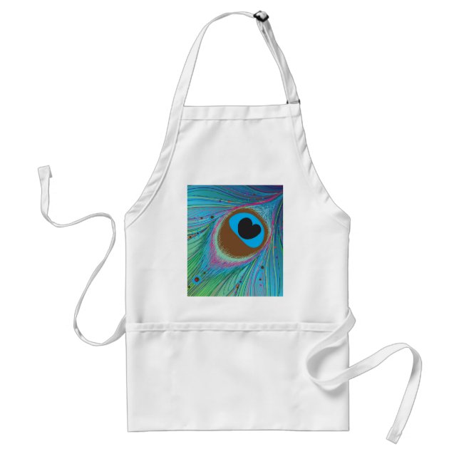 Peacock feather lines background standard apron (Front)