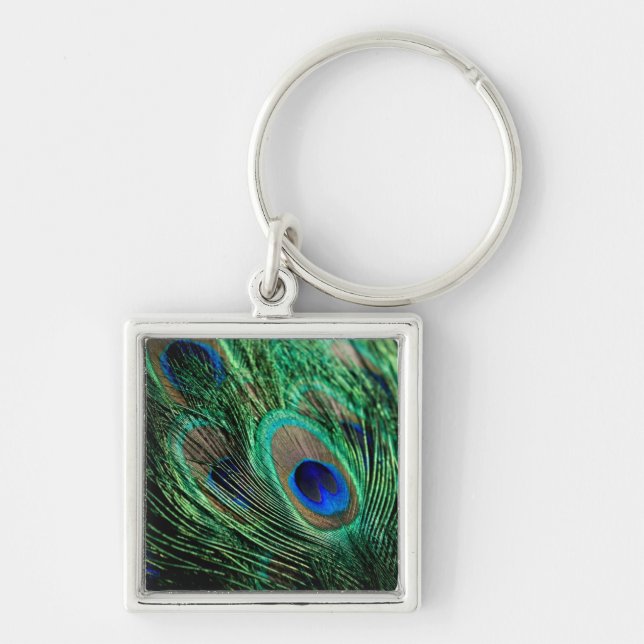 Peacock Feather Lucky Keychain (Front)