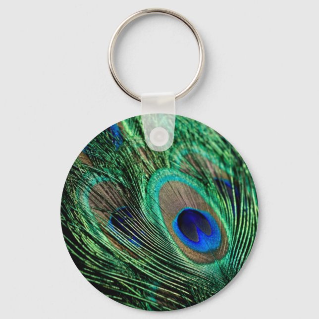 Peacock Feather Lucky Keychain (Front)
