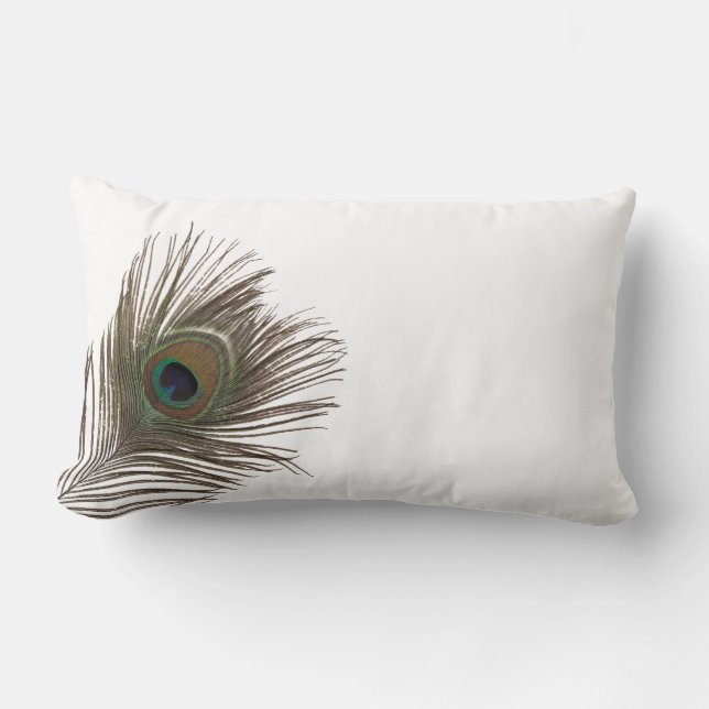 Peacock feather lumbar pillow (Front)