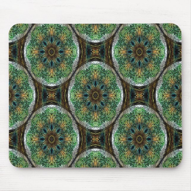 Peacock Feather Mandala's..... Mouse Pad (Front)
