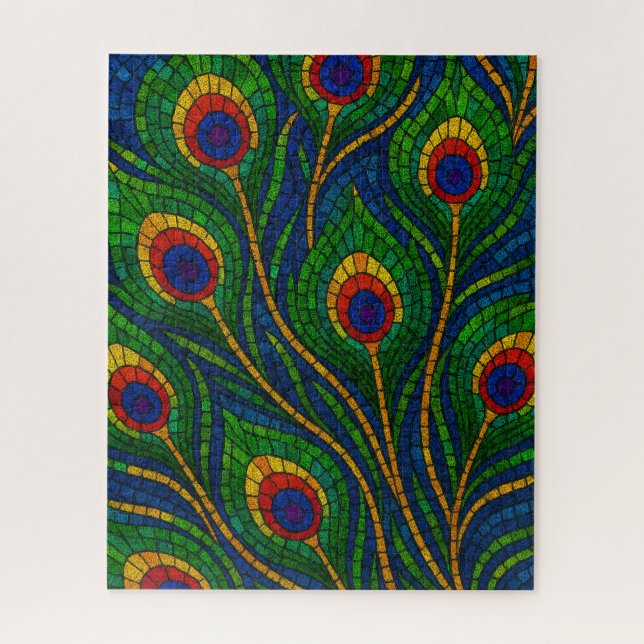 Peacock Feather Mosaic Jigsaw Puzzle (Vertical)
