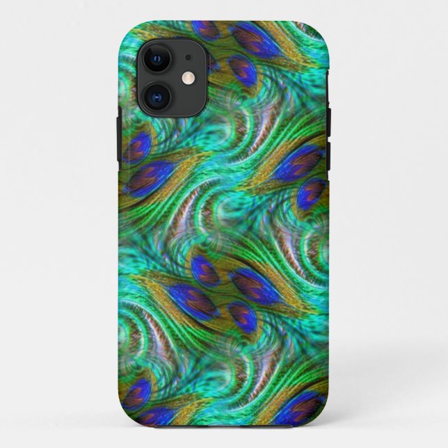 Peacock Feather Motif iPhone 5 Coque (Dos)