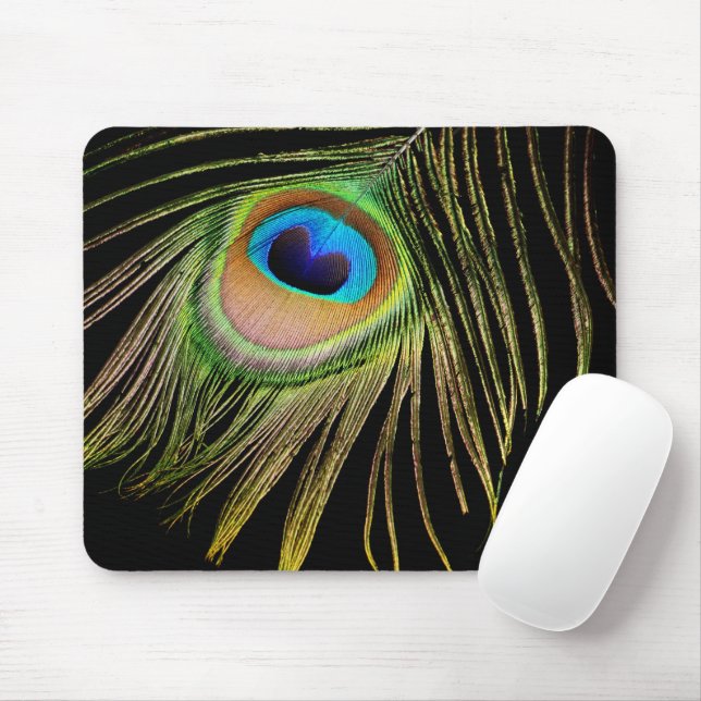 Peacock Feather Mousepad (With Mouse)