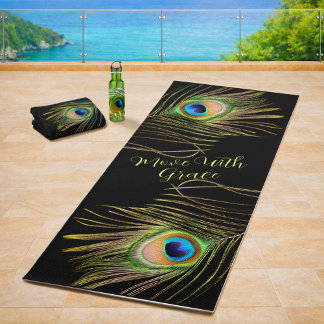 Peacock Feather – Move With Grace Motivational Yoga Mat