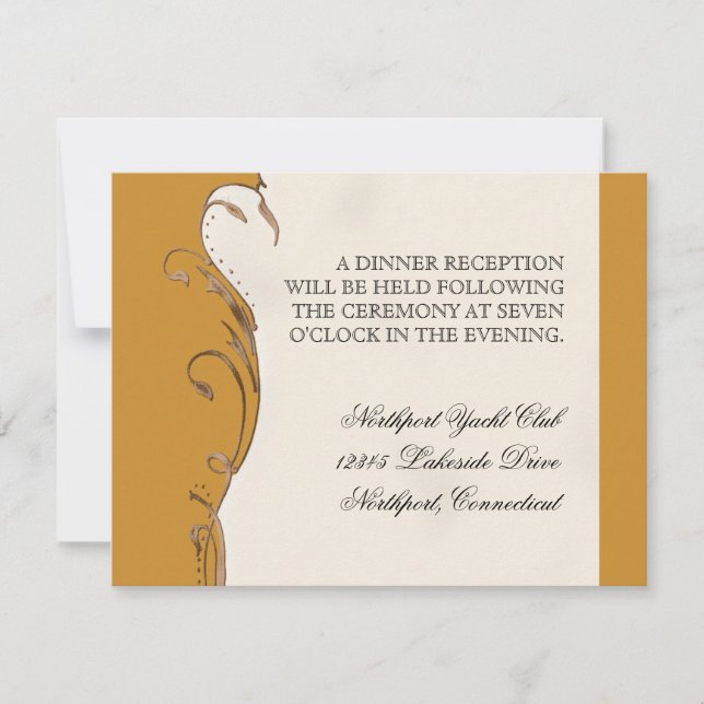 Peacock Feather n Swirls - Wedding Invitation (Front)