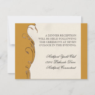 Peacock Feather n Swirls - Wedding Invitation